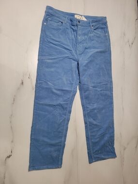 H&M Blue Corduroy Straight Leg Pants Size 16 NWT